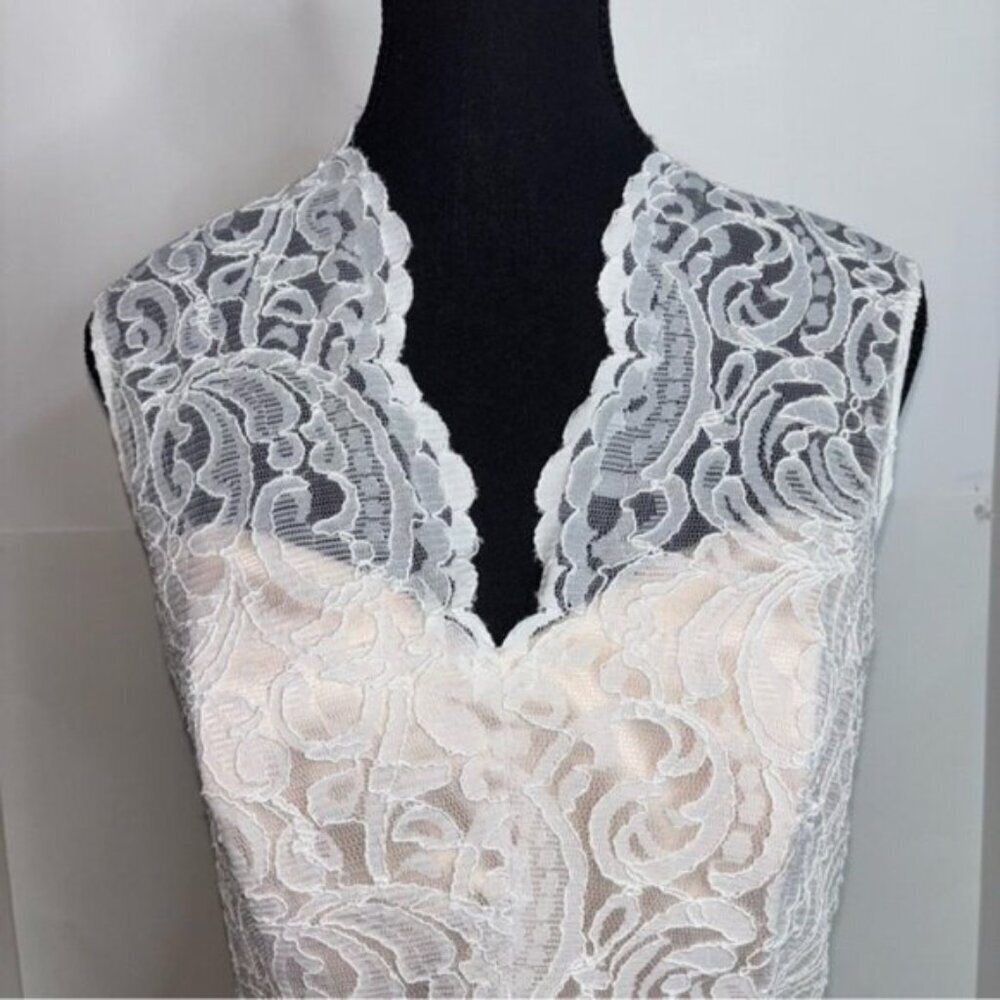 Vivian Diamond Dessy Vintage Lace Cream Mother Of The Bride Dress 12 - Picture 3 of 12